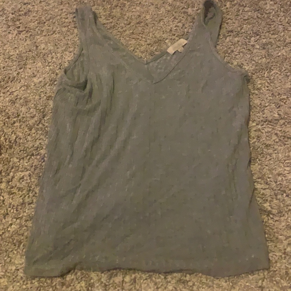 V-neck grey tank top